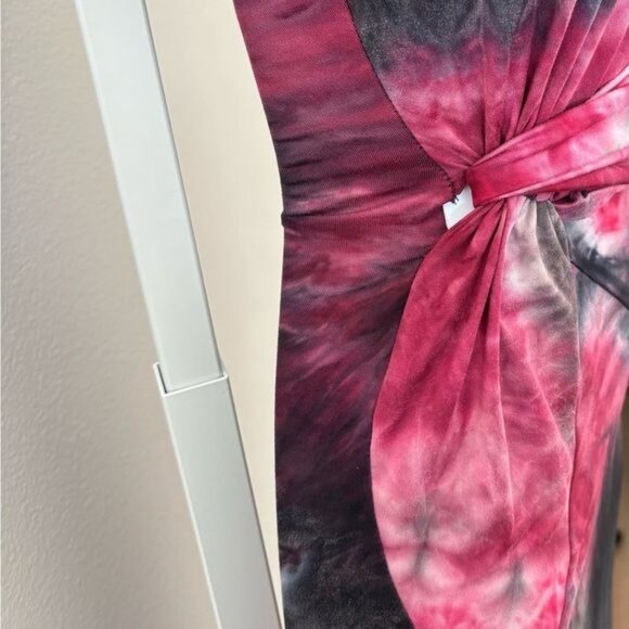 Fashion Nova Dress Medium Asymmetrical BodyCon Tie Dye Boho Soft Grunge Gothic - Picture 5 of 12